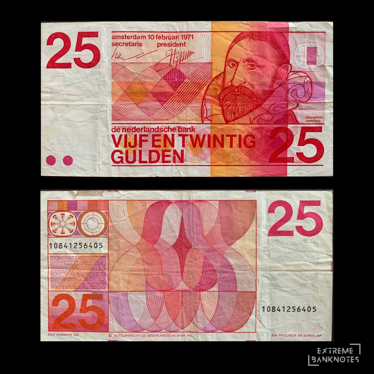 Netherlands 25 Gulden 1971 P-92b F – front and back