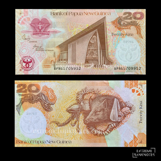 Papua New Guinea 20 Kina 2008 P-36 UNC – front and back
