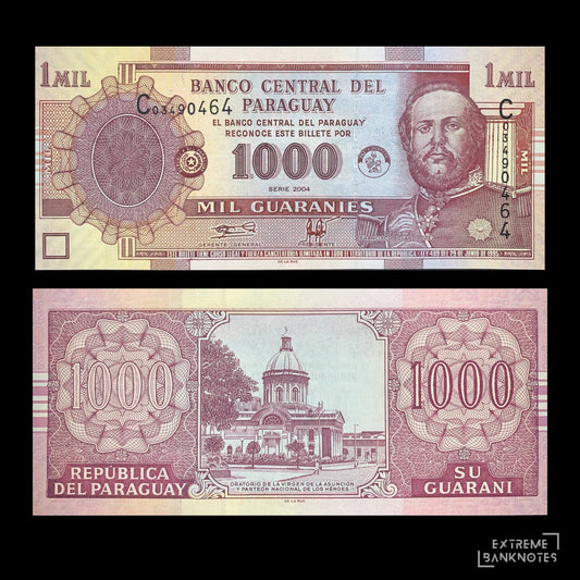 Paraguay 1000 Guaranies 2004 P-222a UNC – front and back