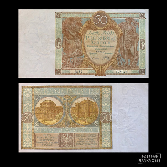 Poland 50 Zlotych 1929 P-71 XF – front and back