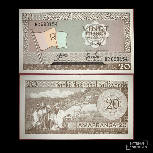 Rwanda 20 Francs 1976 P-6h UNC