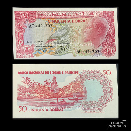 São Tomé e Príncipe 50 Dobras 1982 P-56 UNC – front and back