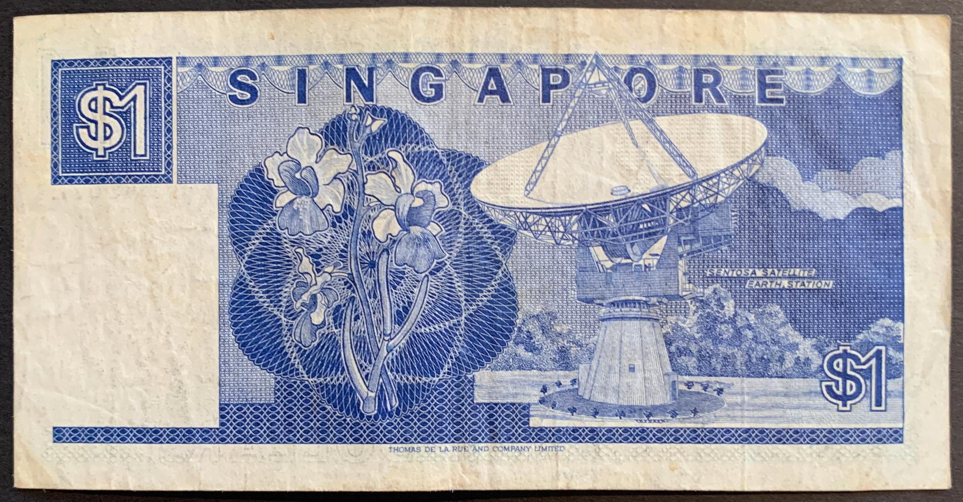 Singapore 1 Dollar 1987 P-18a Ship Series banknote back