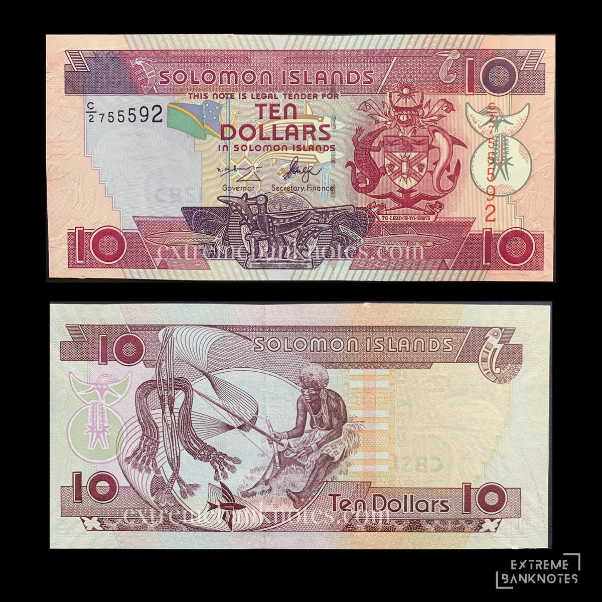 Solomon Islands 10 Dollars ND (2005-2011) P-27 UNC – front and back