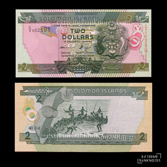 Solomon Islands 2 Dollars ND (2011) P25 UNC – front and back