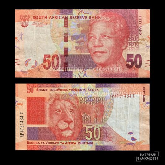South Africa 50 Rand ND (2012) P-135 VF – front and back