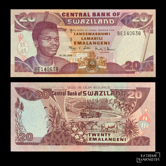 Swaziland 20 Emalangeni 2006 P-30c UNC – front and back