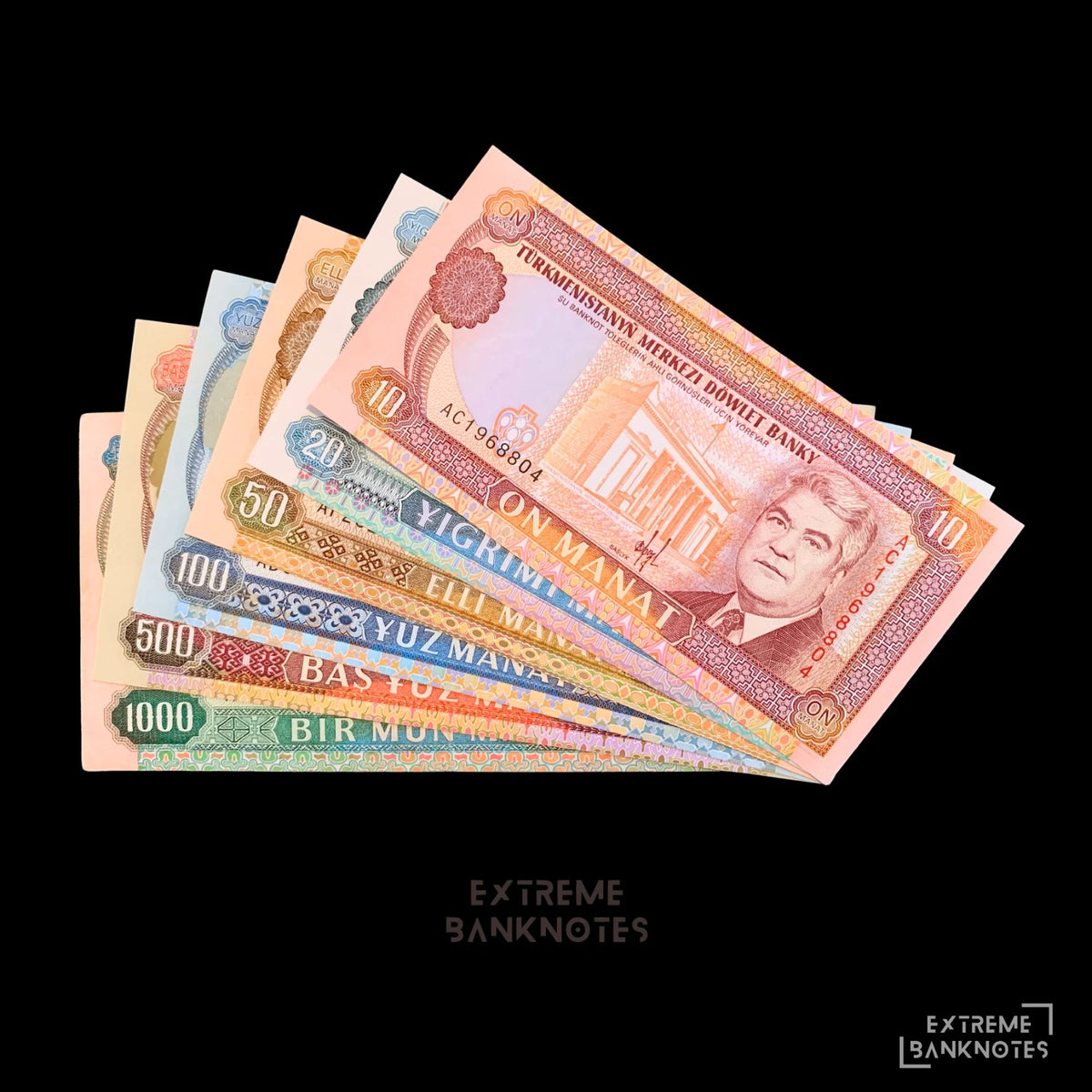 Turkmenistan Manat Bundle – front and back