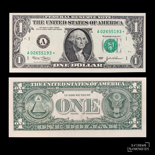 USA 1 Dollar 2003 C P-515a UNC A STAR ☆ – front and back
