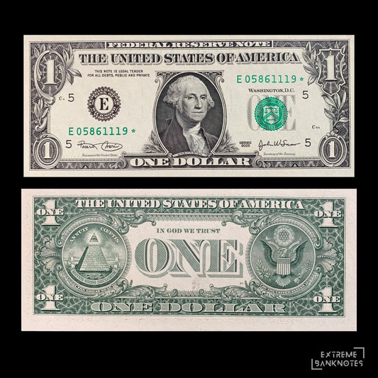 USA 1 Dollar 2003 C P-515a UNC E STAR ☆ – front and back