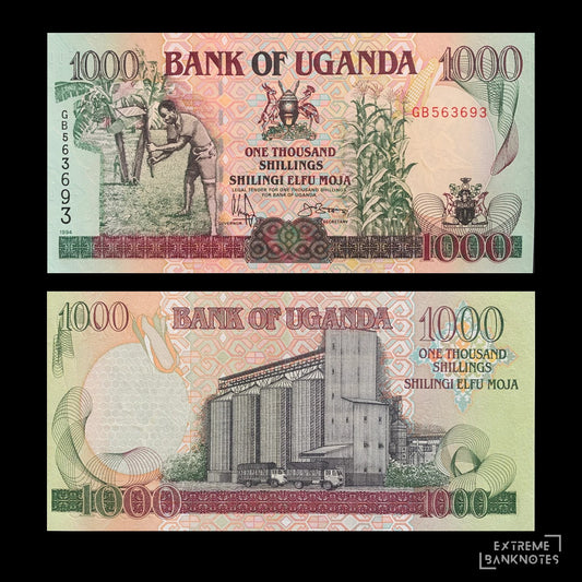 Uganda 1000 Shillings 1994 P-36a UNC – front and back