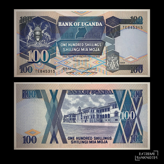 Uganda 100 New Shillings 1988 P-31b UNC – front and back