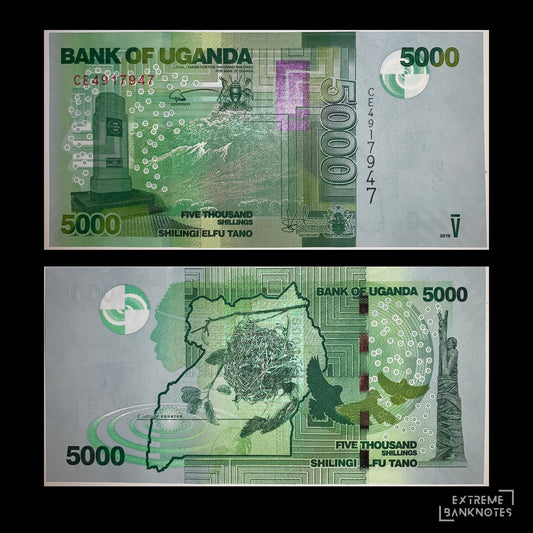 Uganda 5000 New Shillings 2019 P-51f UNC – front and back
