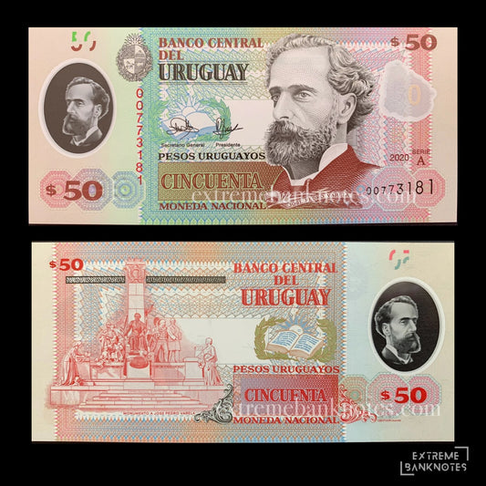 Uruguay 50 Pesos Uruguayos 2020 P-102 UNC – front and back