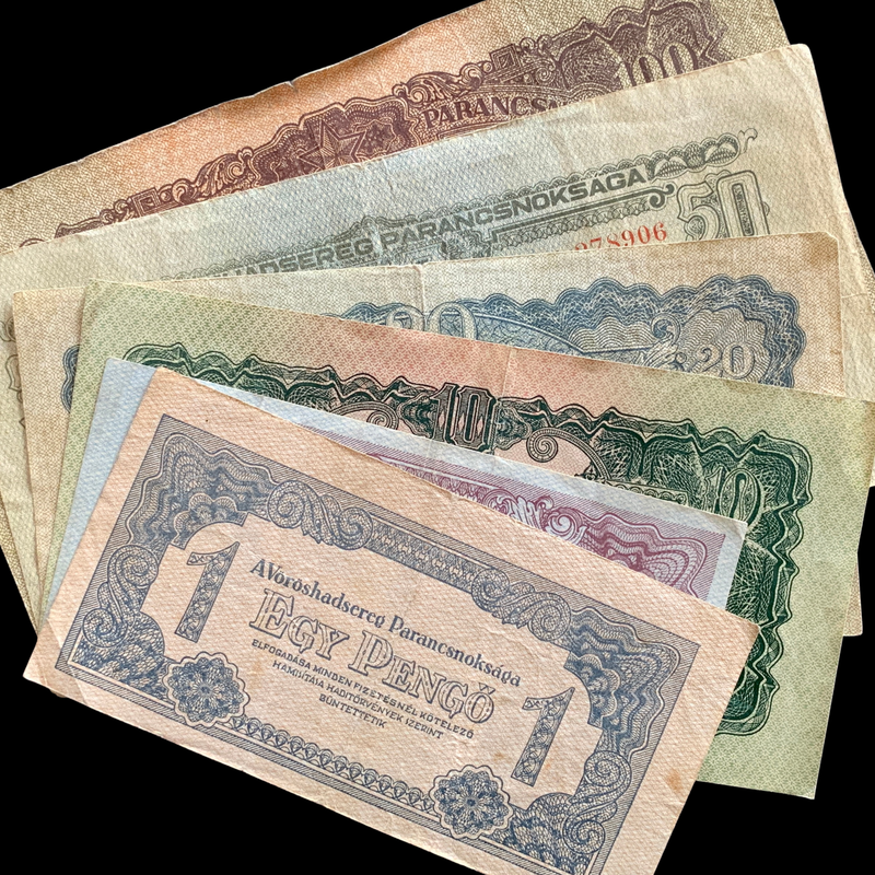 Hungary Russian Occupation Pengő 1944 F-VF Banknote Bundle hungarian vintage banknote lot
