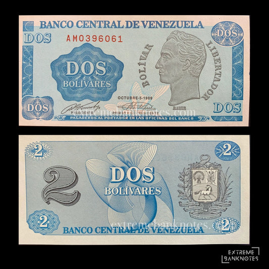 Venezuela 2 Bolivares 1989 P-69 UNC – front and back