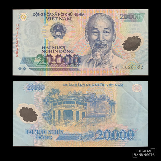 Vietnam 20 000 Dong 2016 P-120g VF – front and back