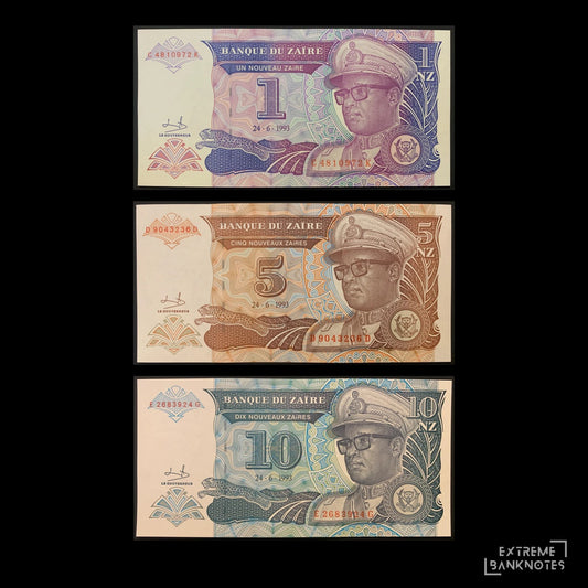 Zaire 1993 UNC Bundle