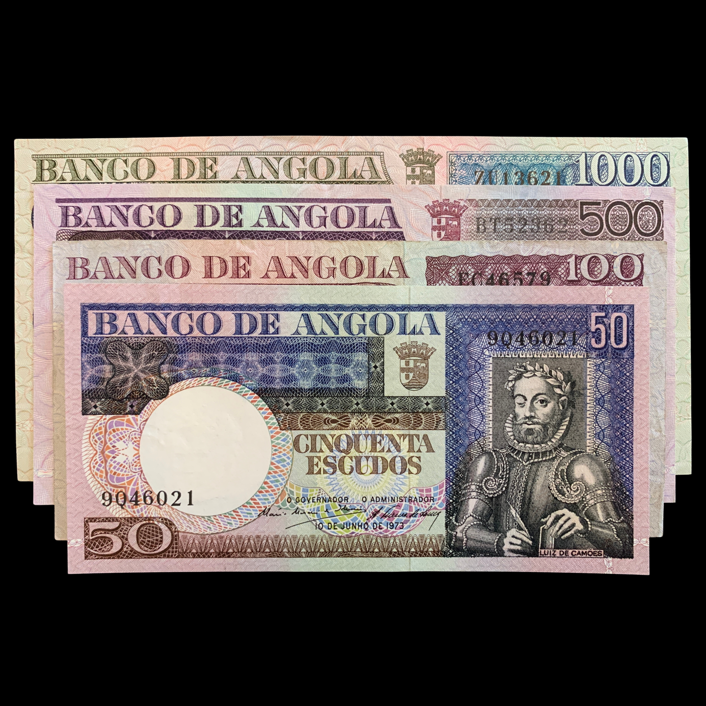 Angola 1973 Escudo Banknote Bundle Vintage Currency Set