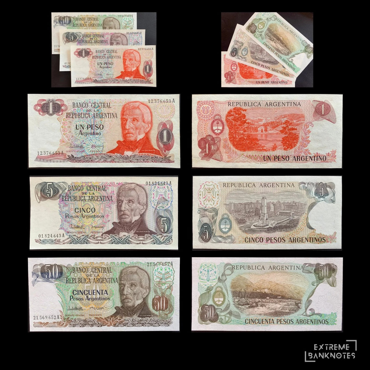 Argentina Peso Argentino Collection Pack – all notes in the bundle