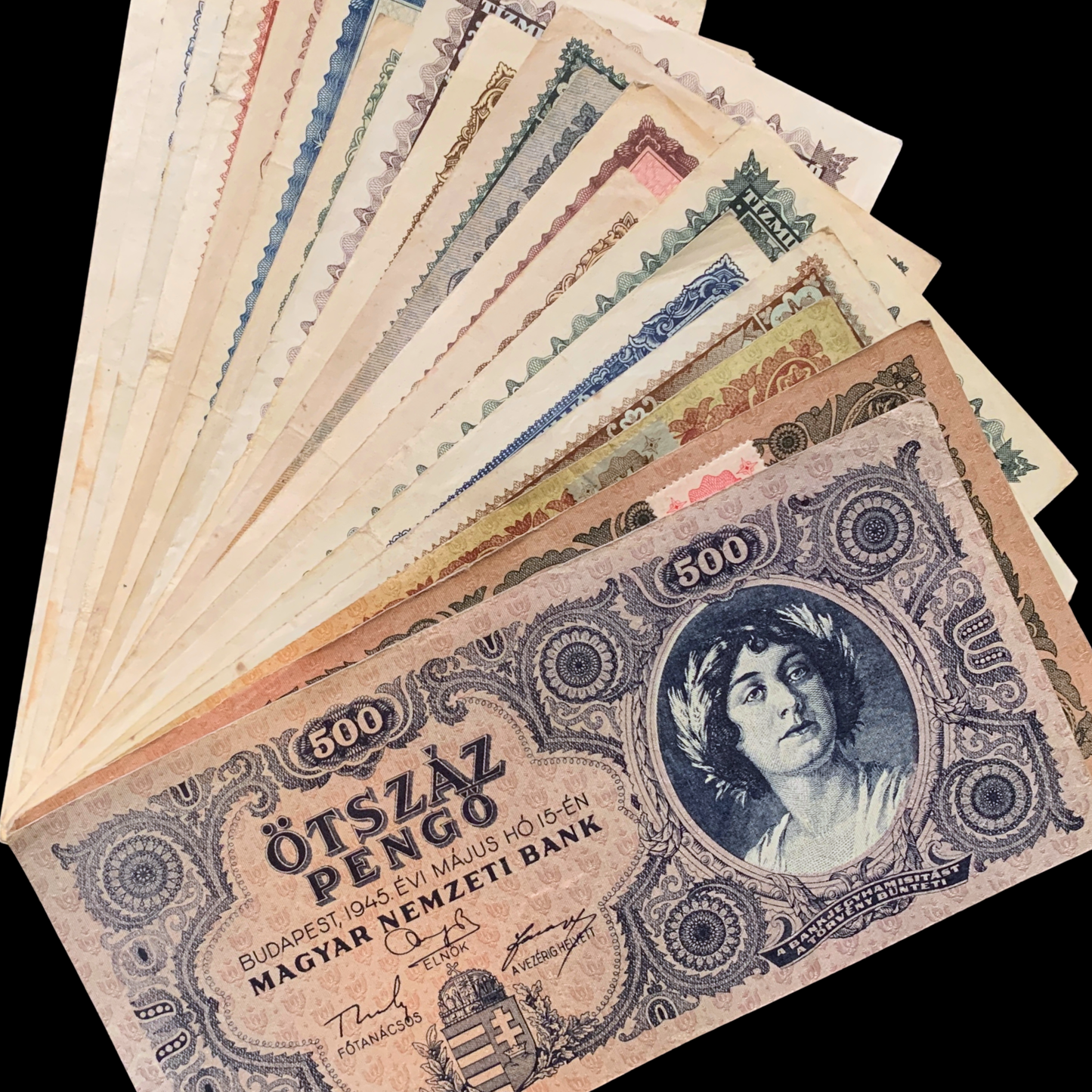 Hungary Complete World War II Hyperinflationary Banknote Bundle F-XF 1946