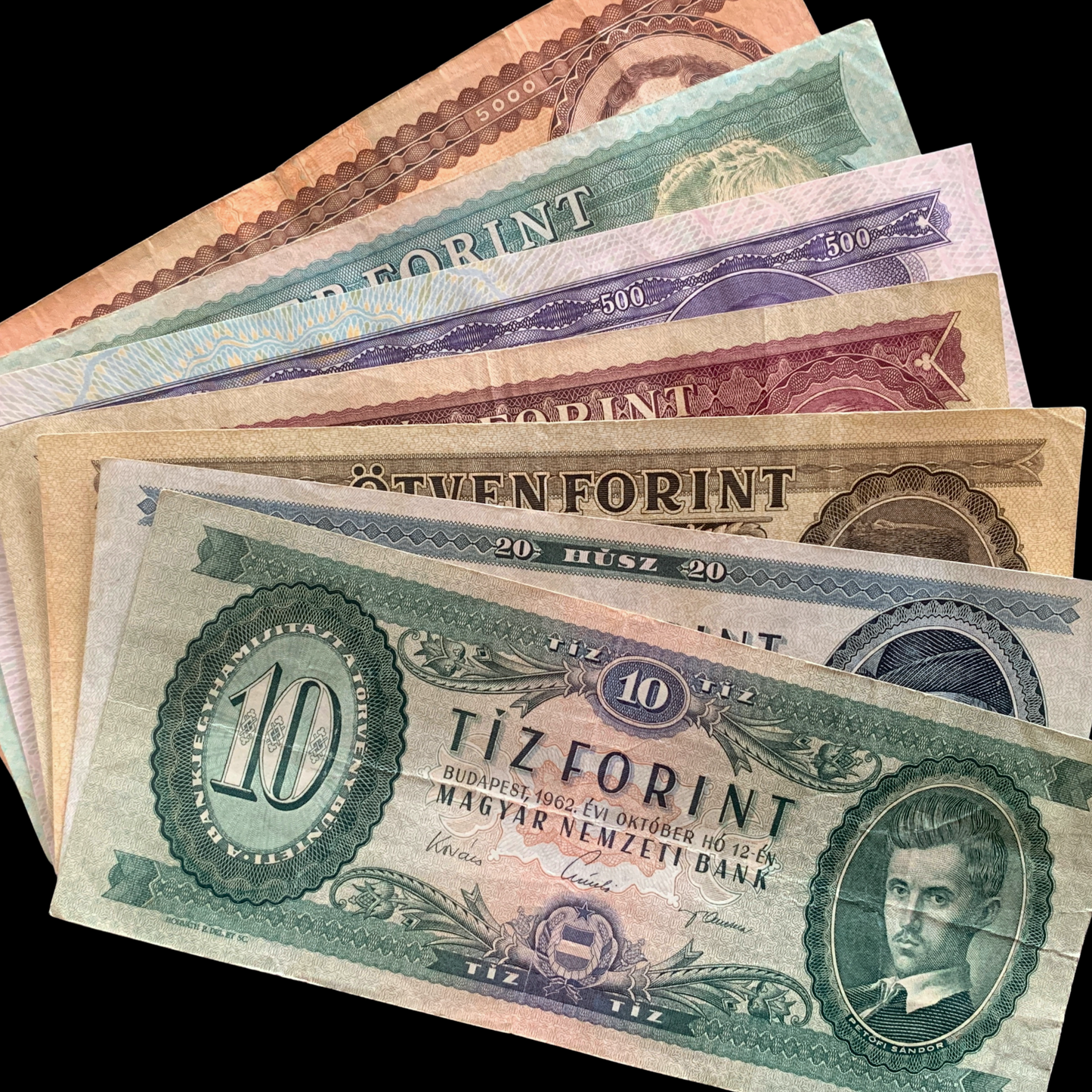 Hungary Vintage Forint Banknote Bundle F-VF