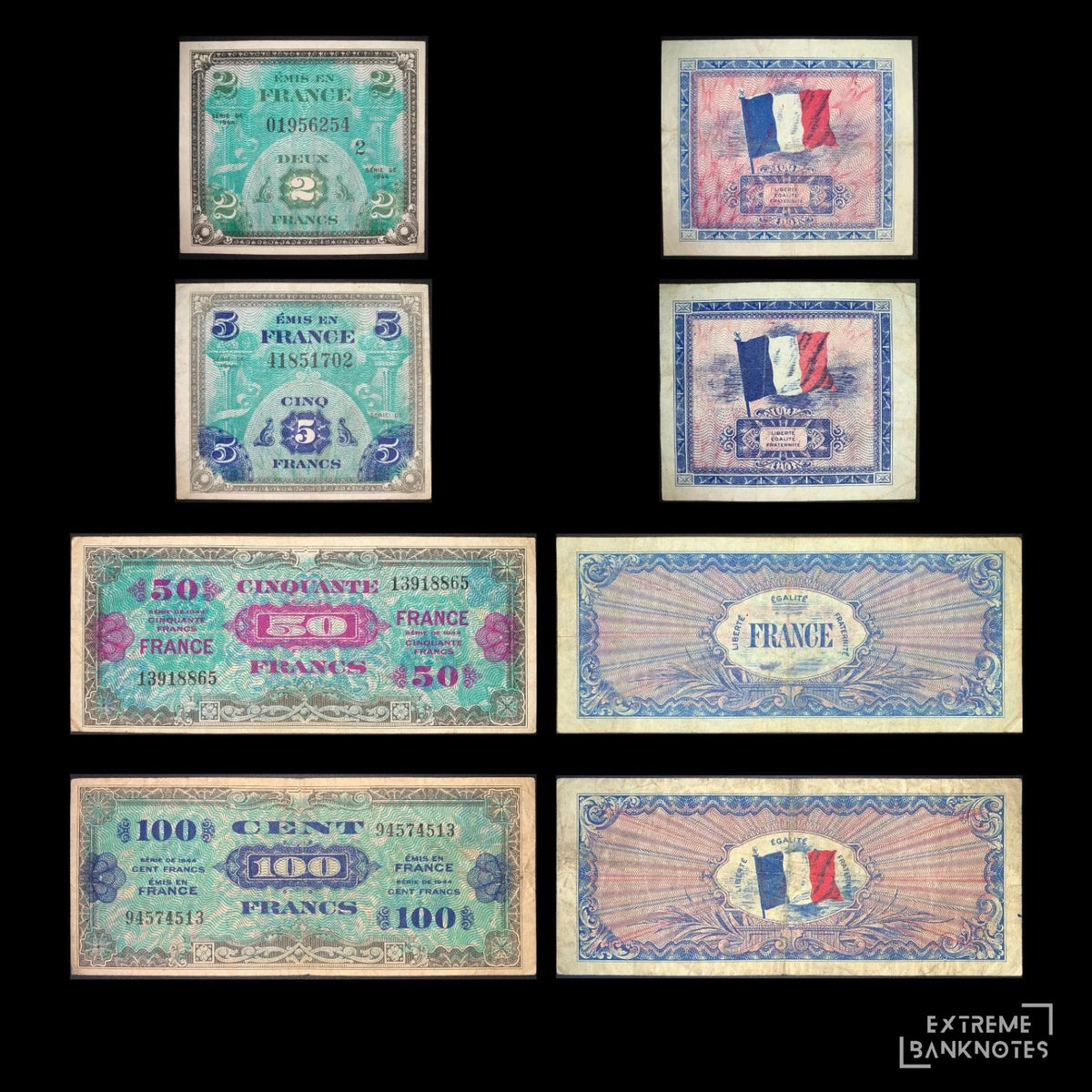 France Allied Military Bundle – all notes in the bundle