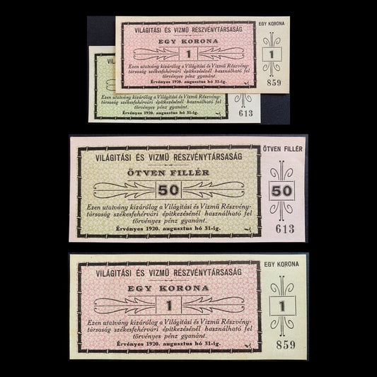 Hungary Local Voucher Set (Székesfehérvár) – all notes in the bundle