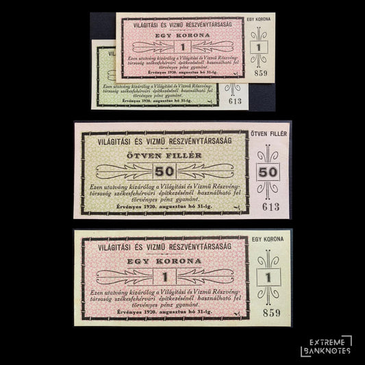 Hungary Local Voucher Set (Székesfehérvár) – all notes in the bundle