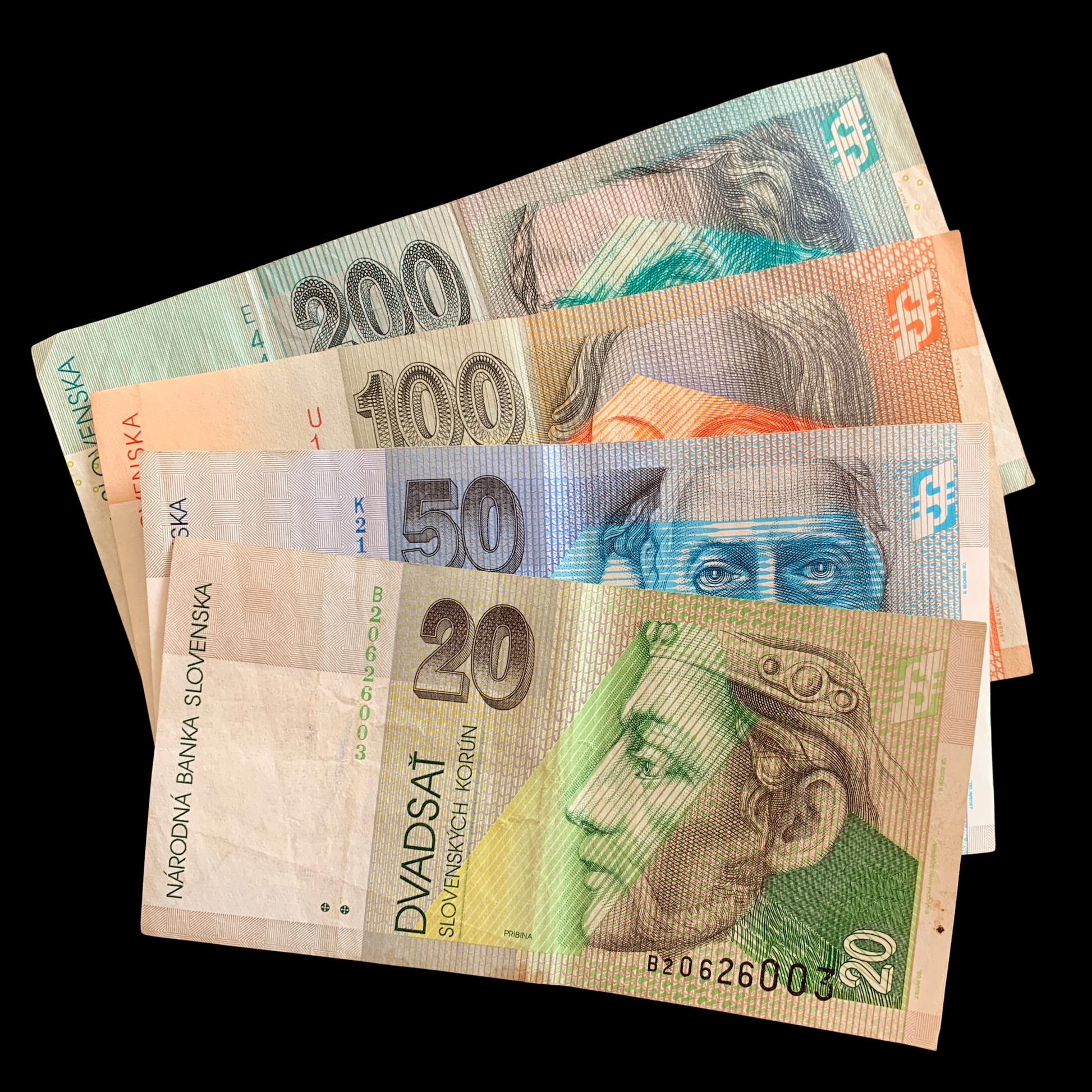 Slovakian Korún Banknote Bundle