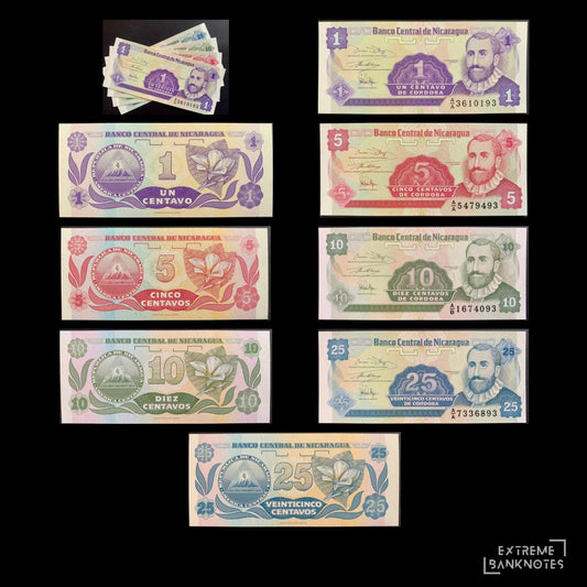 Nicaragua Centavo UNC Bundle – all notes in the bundle
