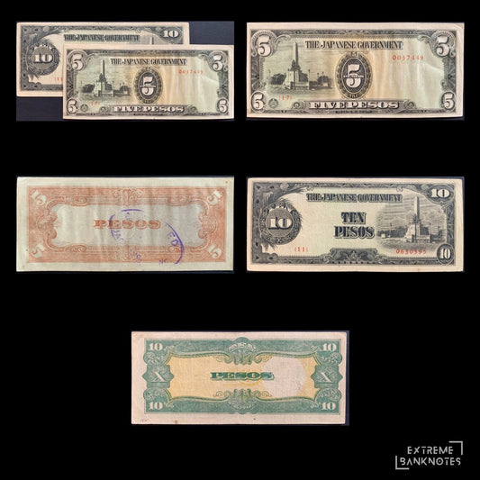 Philippines Japanese Occupation Bundle – all notes in the bundle