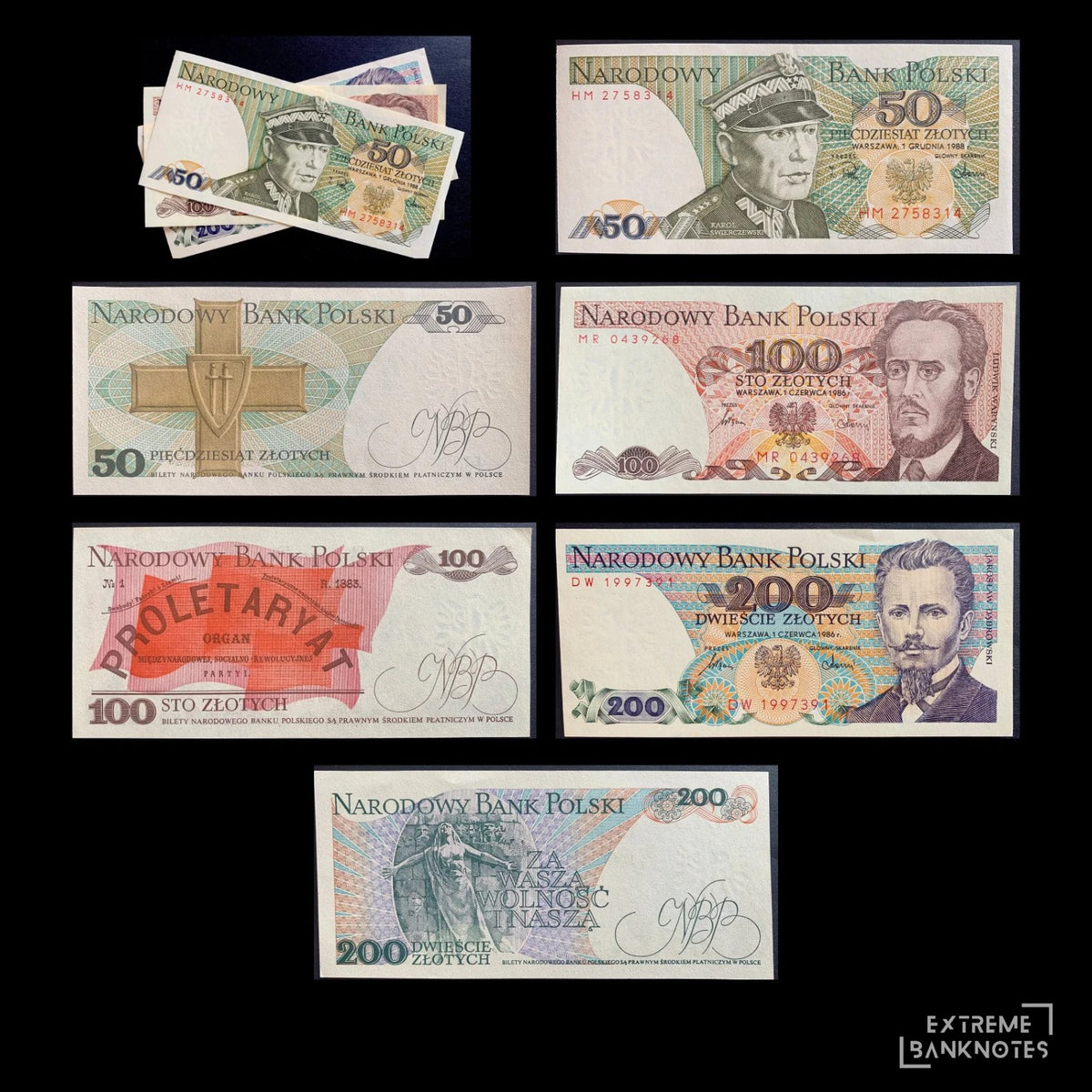 Poland Złotych UNC Bundle – all notes in the bundle