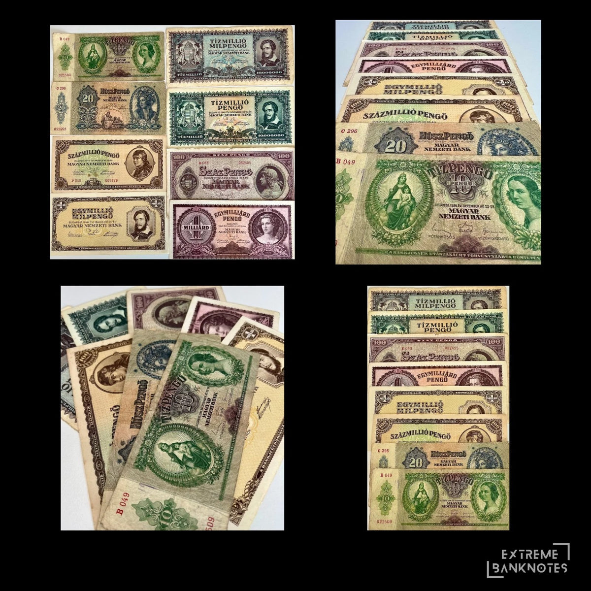 Hungary Pengő Starter Pack – WWII & Inflation Era Collection – all notes in the bundle