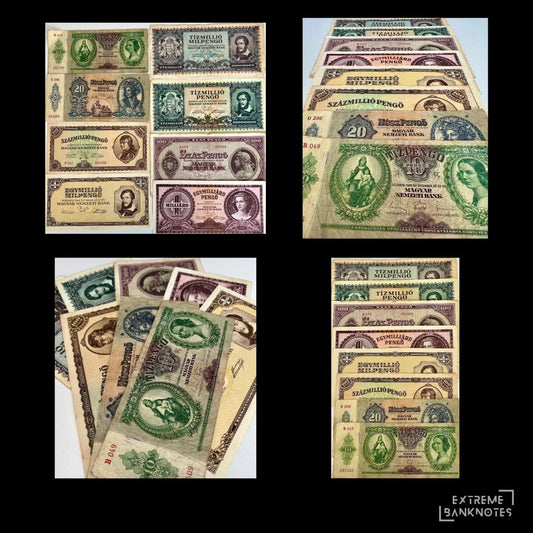 Hungary Pengő Starter Pack – WWII & Inflation Era Collection – all notes in the bundle