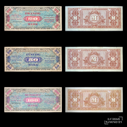 Germany WWII Allied Military Currency Bundle – all notes in the bundle